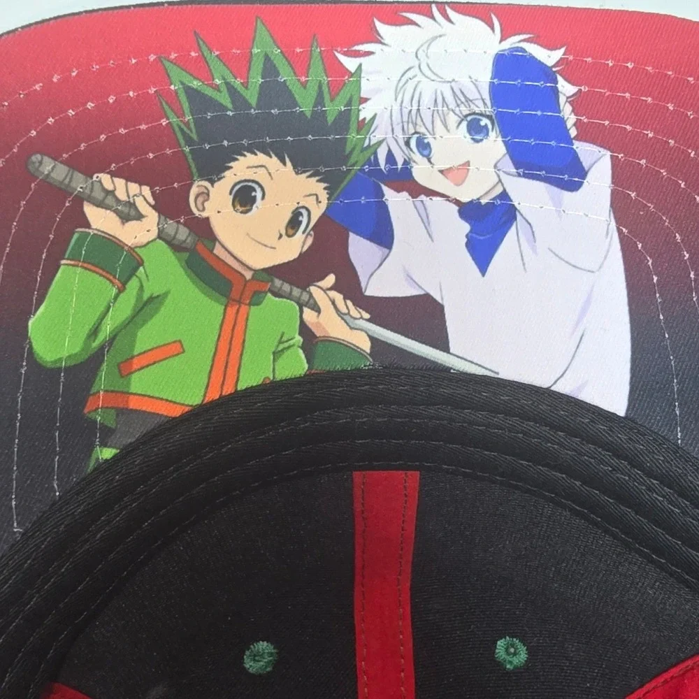 Hunter x Hunter Snapback Hat Green Black Gon Killua Under Brim Graphic Anime Cap